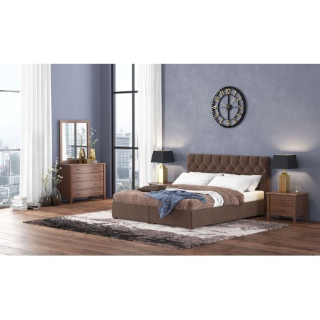 ΚΡΕΒΑΤΙ ΥΠΕΡΔΙΠΛΟ Νο 67 ΥΦΑΣΜΑΤΙΝΟ 160Χ200ΕΚ. ΣΕ ΧΡΩΜΑ ΚΑΦΕ ΜΕ ΑΠΟΘΗΚΕΥΤΙΚΟ ΧΩΡΟ ΚΑΙ ΜΗΧΑΝΙΣΜΟ