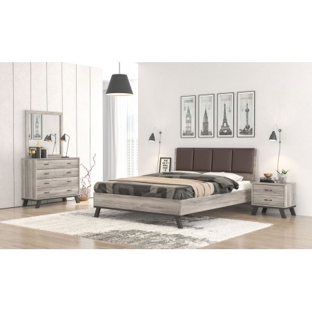 ΚΡΕΒΑΤΙ ΥΠΕΡΔΙΠΛΟ Νο 69 ΜΕΛΑΜΙΝΗΣ ΣΕ ΣΤΑΧΤΙ ΧΡΩΜΑ 160Χ200ΕΚ. ΚΑΙ ΚΑΦΕ ΔΕΡΜΑΤΙΝΗ