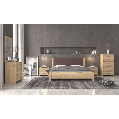 ΚΡΕΒΑΤΙ ΥΠΕΡΔΙΠΛΟ ΜΕΛΑΜΙΝΗΣ No45Δ ΜΕΛΙ ΧΡΩΜΑ 160Χ200ΕΚ. ΚΑΙ ΕΠΕΝΔΥΣΗ ΣΕ ΚΑΦΕ ΣΤΟ ΠΡΟΣΚΕΦΑΛΟ ΑΠΟ ΔΕΡΜΑΤΙΝΗ