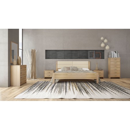 ΚΡΕΒΑΤΙ ΥΠΕΡΔΙΠΛΟ ΜΕΛΑΜΙΝΗΣ No45Δ ΛΑΤΤΕ ΧΡΩΜΑ 160Χ200ΕΚ. ΚΑΙ ΕΠΕΝΔΥΣΗ ΣΕ ΛΕΥΚΟ-EΚΡΟΥ ΣΤΟ ΠΡΟΣΚΕΦΑΛΟ ΑΠΟ ΔΕΡΜΑΤΙΝΗ