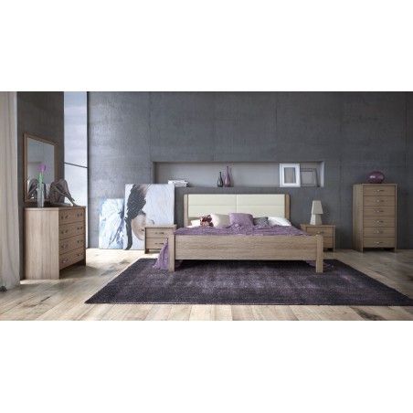 ΚΡΕΒΑΤΙ ΥΠΕΡΔΙΠΛΟ ΜΕΛΑΜΙΝΗΣ No45Δ ΜΟΚΑ ΧΡΩΜΑ 160Χ200ΕΚ. ΚΑΙ ΕΠΕΝΔΥΣΗ ΣΕ ΛΕΥΚΟ-EΚΡΟΥ ΣΤΟ ΠΡΟΣΚΕΦΑΛΟ ΑΠΟ ΔΕΡΜΑΤΙΝΗ