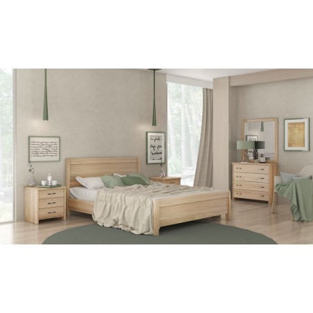 ΚΡΕΒΑΤΙ ΥΠΕΡΔΙΠΛΟ ΑΠΟ ΜΕΛΑΜΙΝΗ ΚΑΙ ΞΥΛΟ ΟΞΙΑΣ ΣΤΑ ΠΟΔΙΑ No26 ΛΑΤΤΕ ΧΡΩΜΑ 160Χ200ΕΚ.