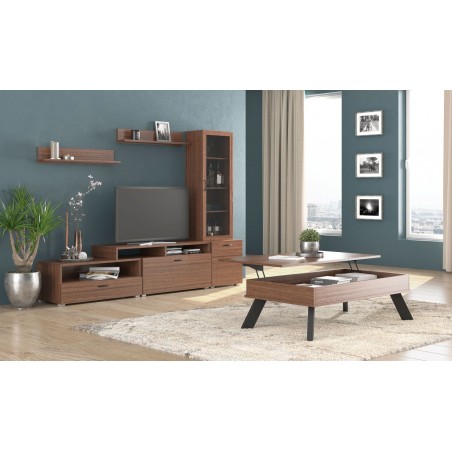 ΣΥΝΘΕΤΟ ΑΠΟ ΜΕΛΑΜΙΝΗ 7τμχ Νο28 ΧΡΩΜΑΤΟΣ ΚΑΡΥΔΙ ΕΠΙΠΛΟ TV 225*45*48ΕΚ., ΒΙΤΡΙΝΑ 45*30*120ΕΚ., 2 ΡΑΦΙΑ ΤΟΙΧΟΥ 90*12*20ΕΚ.