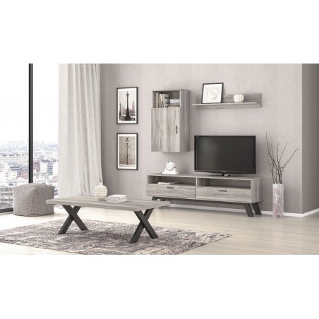 ΣΥΝΘΕΤΟ ECONOMY 3ΤΜΧ ΕΠΙΠΛΟ TV 150X45X52ΕΚ. ΚΟΥΤΙ ΚΑΘΕΤΟ ΚΡΕΜΑΣΤΟ 45X30X93ΕΚ. ΡΑΦΙ ΤΟΙΧΟΥ 90X12X20ΕΚ