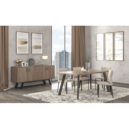 ΜΠΟΥΦΕΣ ΧΡΩΜΑΤΟΣ ΜΟΚΑ Νο2 ΑΠΟ ΜΕΛΑΜΙΝΗ ΜΕ 4 ΜΕΓΑΛΑ ΝΤΟΥΛΑΠΙΑ ΚΑΙ ΜΑΥΡΑ ΜΕΤΑΛΛΙΚΑ ΠΟΔΙΑ ΔΙΑΣΤΑΣΕΩΝ 180x45x85ΕΚ.