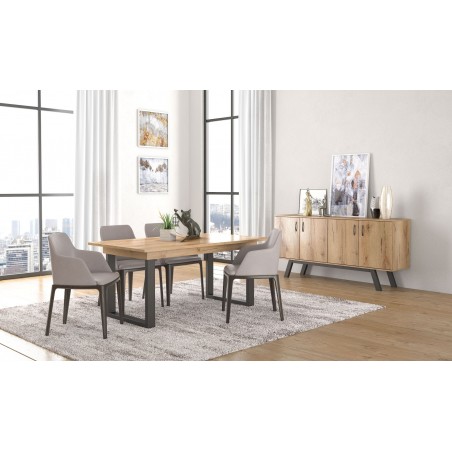 ΤΡΑΠΕΖΑΡΙΑ ΕΠΕΚΤΕΙΝΟΜΕΝΗ ΣΑΛΟΝΙΟΥ ΧΡΩΜΑΤΟΣ ΜΕΛΙ Νο7 ΑΠΟ ΜΕΛΑΜΙΝΗ ΚΑΙ ΜΑΥΡΑ ΜΕΤΑΛΛ ΠΟΔΙΑ ΣΕ ΤΕΤΡΑΓΩΝΟ ΣΧΗΜΑ 150/180*90*78εκ.