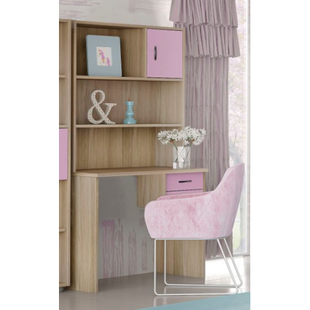 ΓΡΑΦΕΙΟ ΜΕ 2 ΣΥΡΤΑΡΙΑ ΚΑΙ ΕΤΑΖΕΡΑ ΑΠΟ ΜΕΛΑΜΙΝΗ ΡΟΖ 100x55x184ΕΚ.