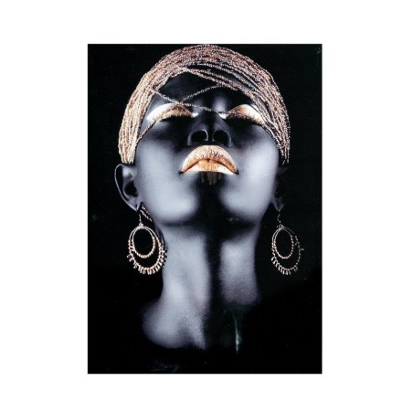 Πίνακας σε καμβά κοπέλα γυαλιστερός μαύρος/χρυσός 70*3*100εκ.