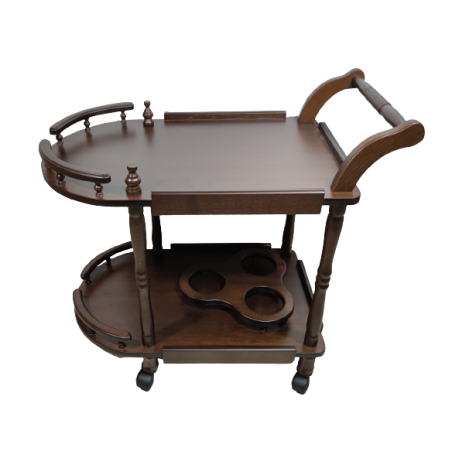 Τρόλεϊ από ξύλο οξιάς και mdf σε σκούρο καρυδί χρώμα διαστάσεων 78*45*75εκ.