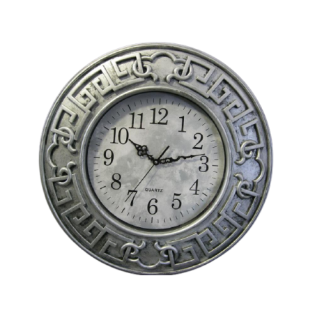 Ρολόι τοίχου πολυεστερικό σε γκρι αντικέ χρώμα διαμέτρου 83 εκ. και 5εκ. πάχος
