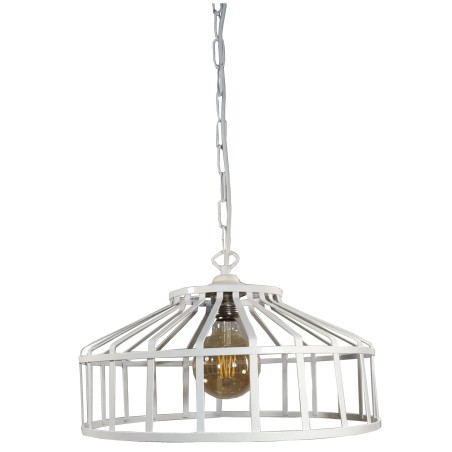 Μονόφωτο κρεμαστό φωτιστικό Ε27 από λευκό μέταλλο διαστάσεων Φ40*Υ20εκ.