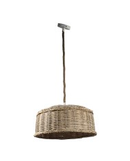 Μονόφωτο φωτιστικό Ε27 vintage μπαμπού πλέγμα rattan μπεζ διάστάσεων Φ42*Υ20εκ. κατάλληλο για κάθε χώρο είτε ιδιωτικό είτε επαγγ