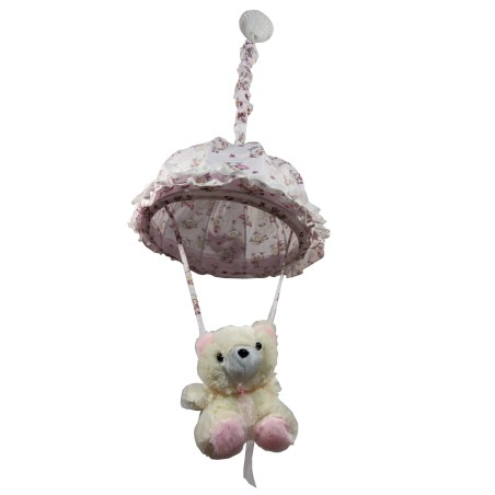 Παιδικό φωτιστικό μονόφωτο σε ροζ αποχρώσεις Ε27 με αρκουδάκι διαστάσεων 35*20εκ.