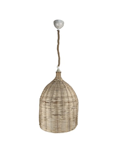 Φωτιστικό οροφής μονόφωτο ψάθινο rattan vintage baboo Ε27 διαστάσεων Διαμ.36*53εκ.