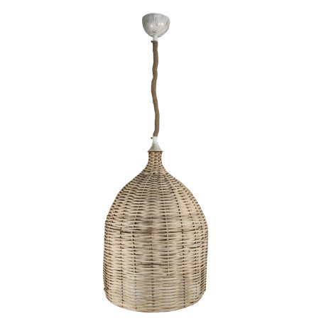 Φωτιστικό οροφής μονόφωτο ψάθινο rattan vintage baboo Ε27 διαστάσεων Διαμ.36*53εκ.