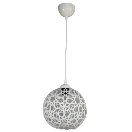 Μονόφωτο φωτιστικό μεταλλική λευκή μπάλα με σχέδιο Ε27 διαστάσεων Διαμ.25*Υ25εκ.