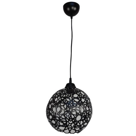 Μονόφωτο φωτιστικό μεταλλική μαύρη μπάλα με σχέδιο Ε27 διαστάσεων Διαμ.25*Υ25εκ.
