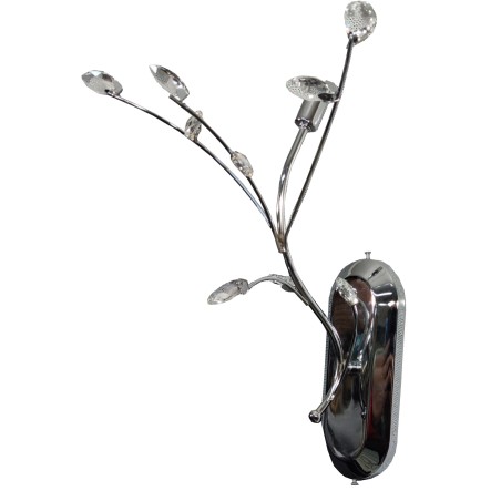 Φωτιστικό τοίχου G9 χρωμίου με γυάλινα κρυσταλλάκια 30x25x35εκ.