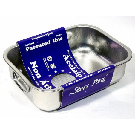 Ταψί ορθογώνιο ανοξείδωτο βαθύ αντικολλητικο 18/10  32cm x 22 x 7 cm