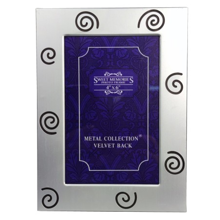 Κορνίζα ασημί μεταλλική 10x15εκ. ή 4"x6" με επιλογή επιτραπέζιας ή επιτοίχιας χρήσης