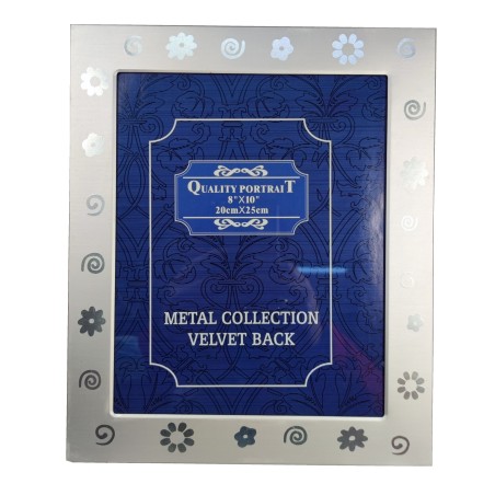 Κορνίζα μεταλλική ασημί 20x25εκ. ή 8"x10" με επιλογή επιτραπέζιας ή επιτοίχιας χρήσης