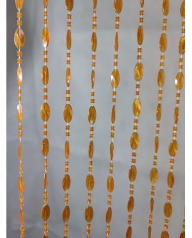 Κουρτίνα Πόρτας Χάντρα 100x220cm κρυσταλλική καφέ ανοιχτό 40 σειρών