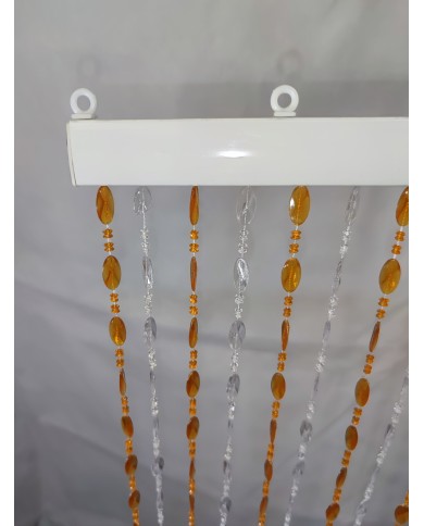 Κουρτίνα Πόρτας Χάντρα 100x220cm κρυσταλλική καφέ ανοιχτό με διάφανο 40 σειρών