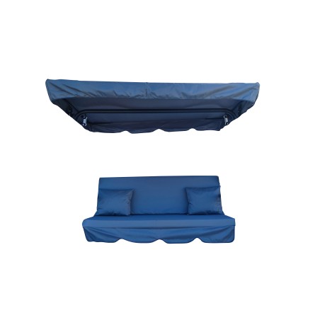 Μαξιλάρια για κούνια τριθέσια γκρι με τέντα και διακοσμητικά αδιάβροχα 260gm πολυεστερικό ύφασμα πλενομενα σετ 4 τεμ