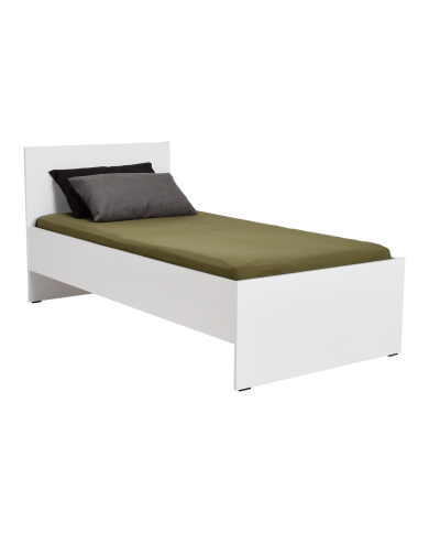 Κρεβάτι μονό CLEVER TOO white 90x190εκ. λευκό χρώμα από μοριοσανίδες με βάση στήριξης για στρώμα