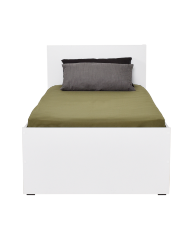 Κρεβάτι μονό CLEVER TOO white 90x190εκ. λευκό χρώμα από μοριοσανίδες με βάση στήριξης για στρώμα