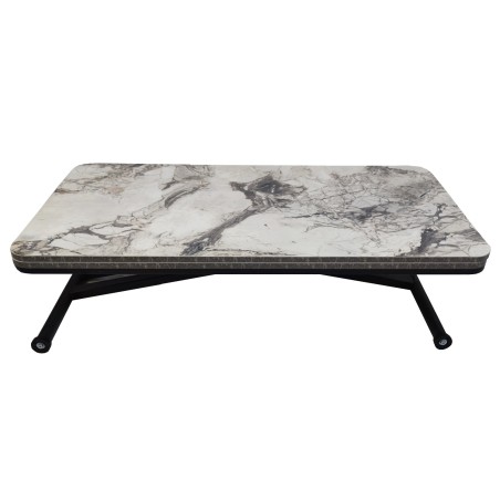 Τραπέζι σαλονιού πολυμορφυκο με μηχανισμό ανύψωσης και επέκτασης SMART από ξύλο MDF λευκό γκρι 120Χ60Χ35/75εκ