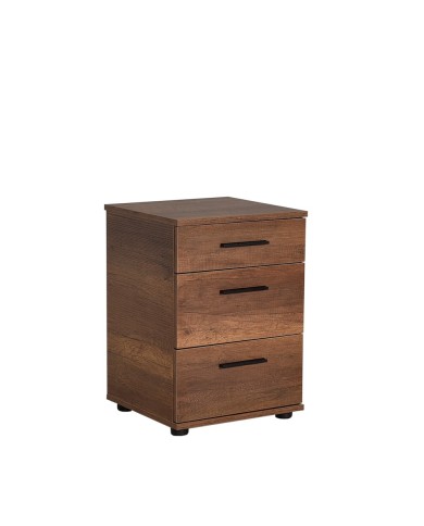 ΚΟΜΟΔΙΝΟ ΜΕ 3 ΣΥΡΤΑΡΙΑ KMD-530-OO ΜΕΛΑΜΙΝΗ ΧΡΩΜΑ Olso Walnut Καρυδί 40x39x57εκ