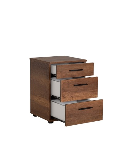 ΚΟΜΟΔΙΝΟ ΜΕ 3 ΣΥΡΤΑΡΙΑ KMD-530-OO ΜΕΛΑΜΙΝΗ ΧΡΩΜΑ Olso Walnut Καρυδί 40x39x57εκ
