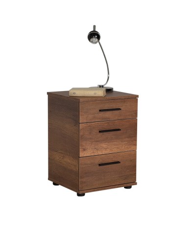 ΚΟΜΟΔΙΝΟ ΜΕ 3 ΣΥΡΤΑΡΙΑ KMD-530-OO ΜΕΛΑΜΙΝΗ ΧΡΩΜΑ Olso Walnut Καρυδί 40x39x57εκ