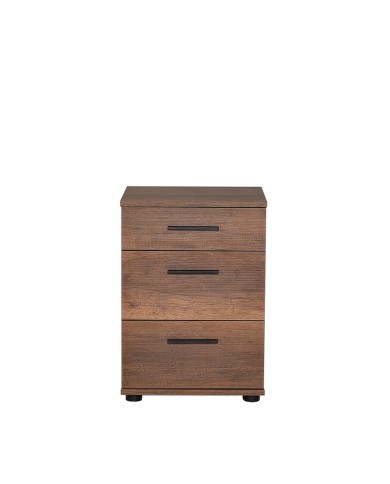 ΚΟΜΟΔΙΝΟ ΜΕ 3 ΣΥΡΤΑΡΙΑ KMD-530-OO ΜΕΛΑΜΙΝΗ ΧΡΩΜΑ Olso Walnut Καρυδί 40x39x57εκ