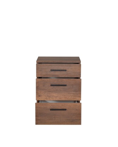 ΚΟΜΟΔΙΝΟ ΜΕ 3 ΣΥΡΤΑΡΙΑ KMD-530-OO ΜΕΛΑΜΙΝΗ ΧΡΩΜΑ Olso Walnut Καρυδί 40x39x57εκ