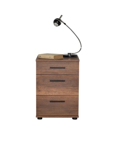ΚΟΜΟΔΙΝΟ ΜΕ 3 ΣΥΡΤΑΡΙΑ KMD-530-OO ΜΕΛΑΜΙΝΗ ΧΡΩΜΑ Olso Walnut Καρυδί 40x39x57εκ