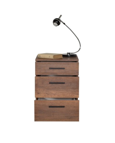 ΚΟΜΟΔΙΝΟ ΜΕ 3 ΣΥΡΤΑΡΙΑ KMD-530-OO ΜΕΛΑΜΙΝΗ ΧΡΩΜΑ Olso Walnut Καρυδί 40x39x57εκ