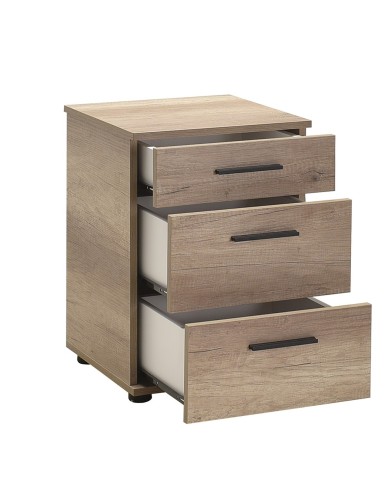 ΚΟΜΟΔΙΝΟ ΜΕ 3 ΣΥΡΤΑΡΙΑ KMD-530-TT ΜΕΛΑΜΙΝΗ ΧΡΩΜΑ ΦΥΣΙΚΟ ΣΤΑΧΤΙ 40x39x57εκ