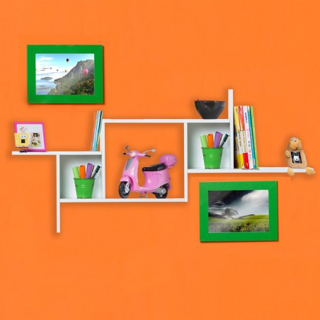 ΡΑΦΙΕΡΑ ΤΟΙΧΟΥ ΠΟΛΥΜΟΡΦΙΚΗ ΛΕΥΚΗ RAF-04-PP ΑΠΟ ΓΙΑΛΙΣΤΕΡΗ ΜΕΛΑΜΙΝΗ 100x18x50 εκ.