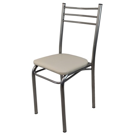 ΚΑΡΕΚΛΑ ΜΕΤΑΛΛΙΚΗ ΜΕ ΚΑΘΙΣΜΑ ΑΠΟ ΛΕΥΚΟ PU ΣΤΟΙΒΑΖΟΜΕΝΗ 36x38x85 εκ.