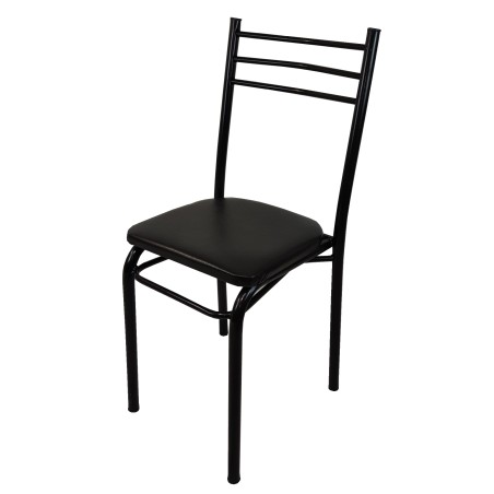 ΚΑΡΕΚΛΑ ΜΕΤΑΛΛΙΚΗ ΜΕ ΚΑΘΙΣΜΑ ΑΠΟ ΜΑΥΡΟ PU ΣΤΟΙΒΑΖΟΜΕΝΗ 36x38x85 εκ.