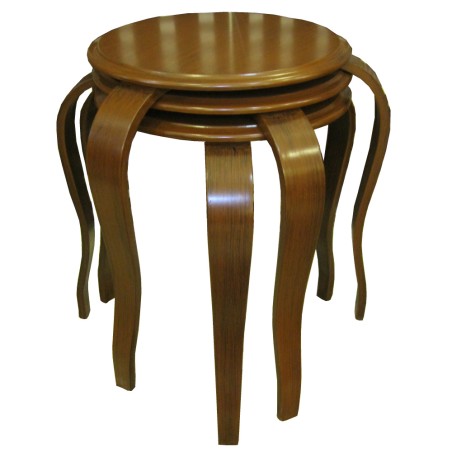 ΤΡΑΠΕΖΑΚΙΑ ΣΑΛΟΝΙΟΥ ΣΕΤ 3ΤΕΜ ΣΤΡΟΓΓΥΛΑ ΑΠΟ MDF ΚΑΦΕ ΚΑΡΥΔΙΑ 50x50x57εκ