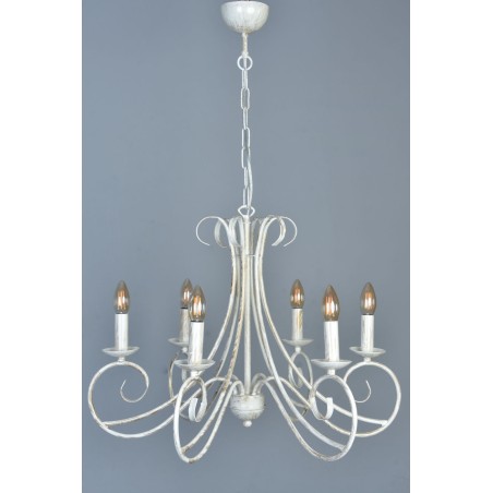 ΠΟΛΥΕΛΑΙΟΣ ΜΕ ΛΕΚΗ ΕΚΡΟΥ ΠΑΤΙΝΑ 6ΦΩΤΟΣ E14 ΜΕΤΑΛΛΙΚΟΣ 65x85εκ