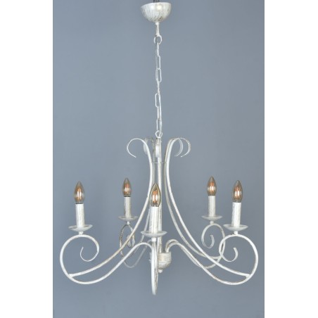 ΠΟΛΥΕΛΑΙΟΣ ΜΕ ΛΕΥΚΗ ΕΚΡΟΥ ΠΑΤΙΝΑ 5ΦΩΤΟΣ E14 ΜΕΤΑΛΛΙΚΟΣ 65x85εκ