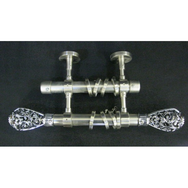 Κουρτινόξυλα επεκτεινόμενα μπάλα διπλα 1 μέτρο μέχρι 2 μέτρα σε inox χρώμα