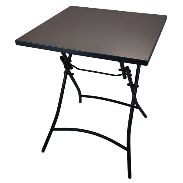 Τραπέζι πτυσσόμενο τετράγωνο γκρι όλο μεταλλικό με ηλεκτροστατική βαφή εξωτερικού χώρου 60x60x72εκ
