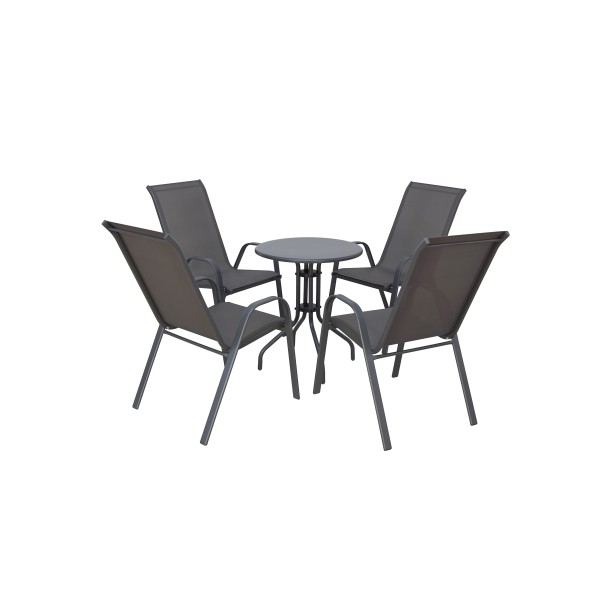 ΣΕΤ ΤΡΑΠΕΖΑΡΙΑΣ 5 ΤΜΧ ΜΕΤΑΛΛΙΚΗ ΜΕ 4 ΚΑΡΕΚΛΕΣ ΜΕ ΨΥΛΗ ΠΛΑΤΗ & ΤΡΑΠΕΖΙ 60x70 ΓΚΡΙ