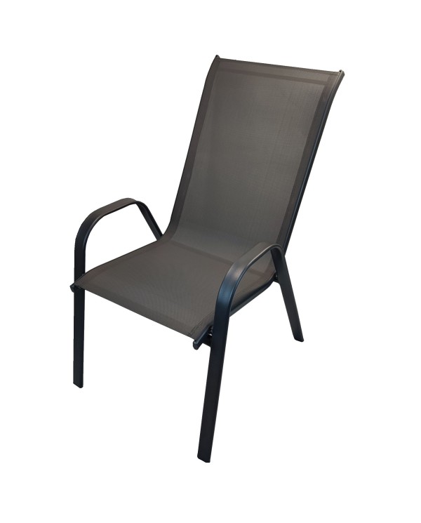 ΠΟΛΥΘΡΟΝΑ LEON ΜΕΤΑΛΛΙΚΗ ΓΚΡΙ ΜΕ TEXTLINE 2x1 ΓΚΡΙ  55,5x65x95cm