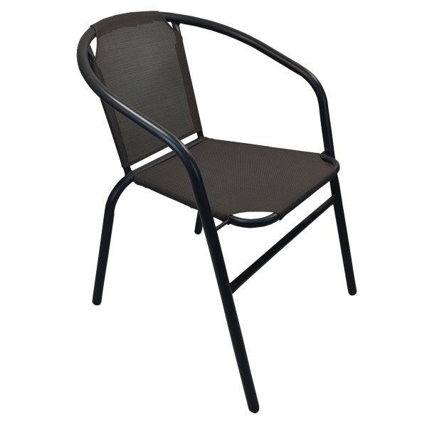 Πολυθρόνα γκρι στοιβαζομενη με  διάτρητο ύφασμα 2x1 Textline μεταλλικό σκελετό 55x53x73εκ